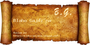 Blaho Gajána névjegykártya